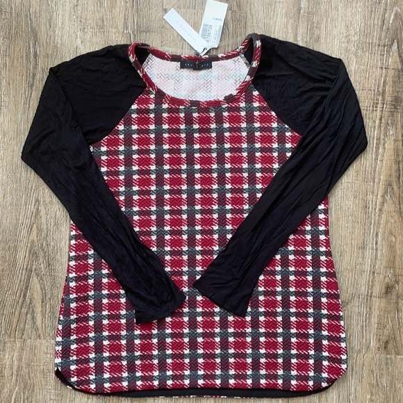 Sanctuary Vintage Plaid Baseball Shirt Red XS - Picture 1 of 4